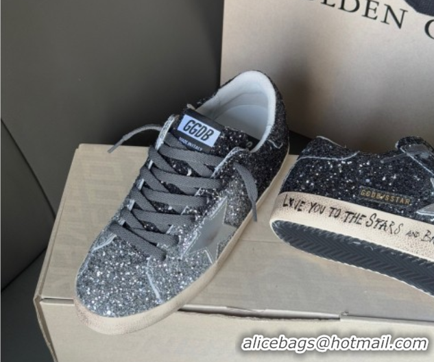 Hot Style Golden Goose Women’s Super-Star in silver and black glitters 0711009