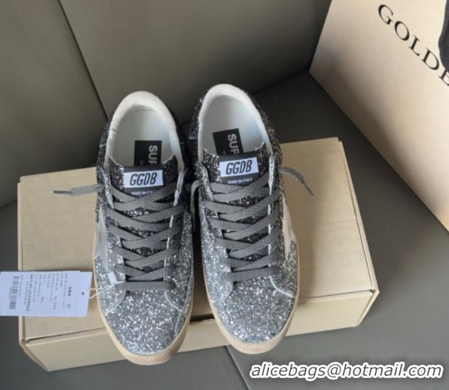 Hot Style Golden Goose Women’s Super-Star in silver and black glitters 0711009