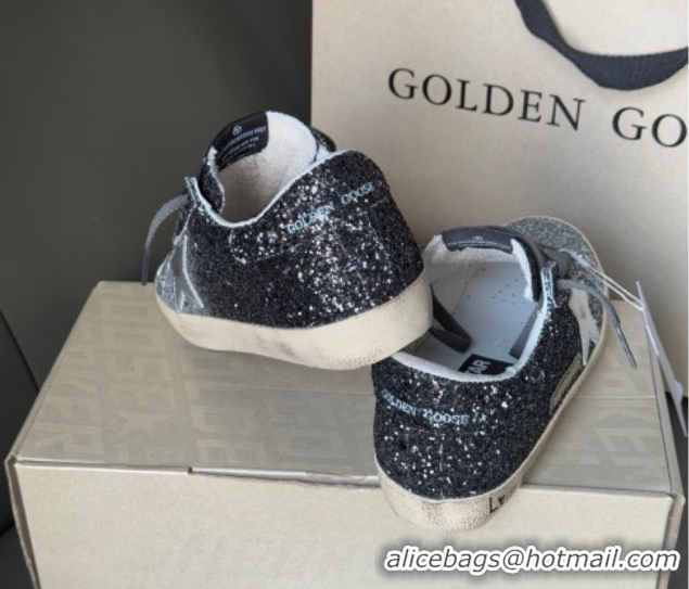 Hot Style Golden Goose Women’s Super-Star in silver and black glitters 0711009