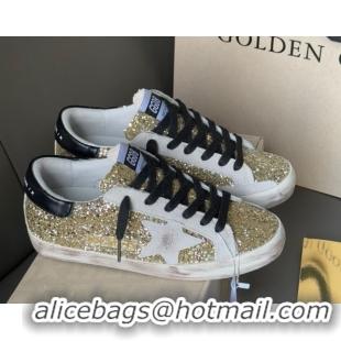 Unique Discount Golden Goose Women’s Super-Star in yellow gold glitters 0711010