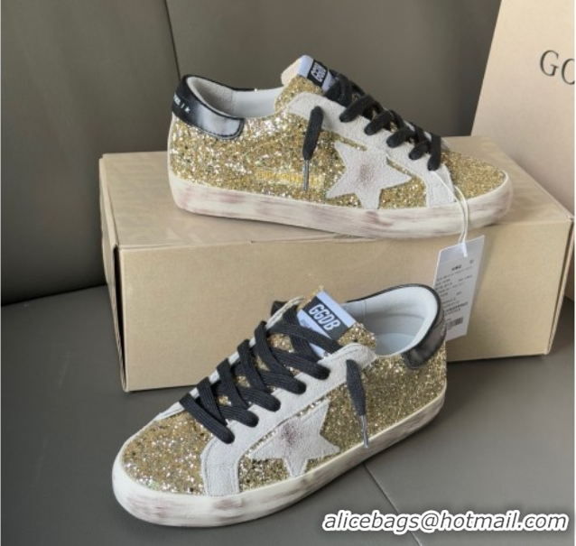 Unique Discount Golden Goose Women’s Super-Star in yellow gold glitters 0711010