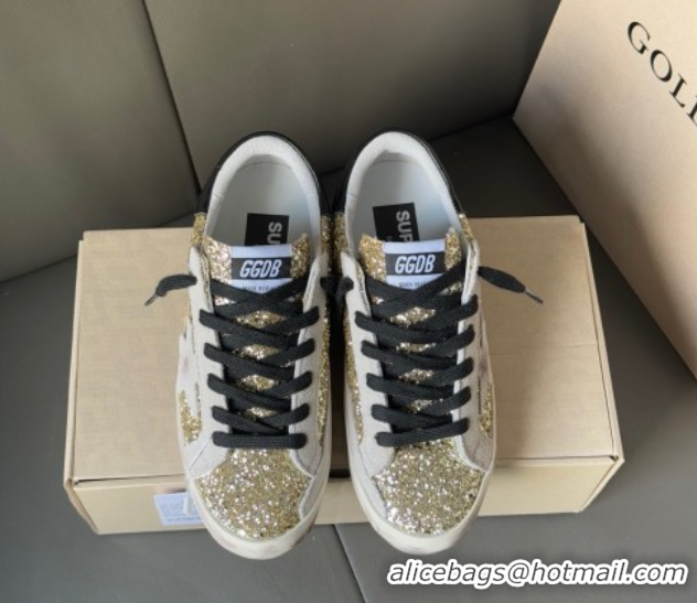 Unique Discount Golden Goose Women’s Super-Star in yellow gold glitters 0711010