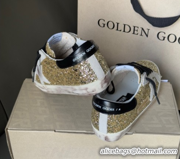 Unique Discount Golden Goose Women’s Super-Star in yellow gold glitters 0711010