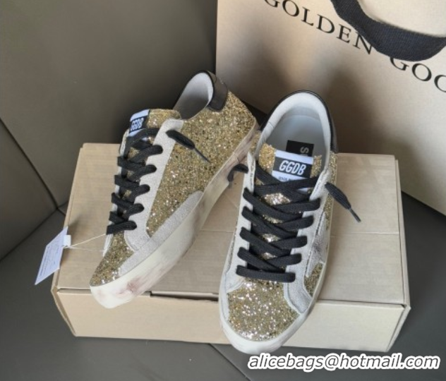 Unique Discount Golden Goose Women’s Super-Star in yellow gold glitters 0711010