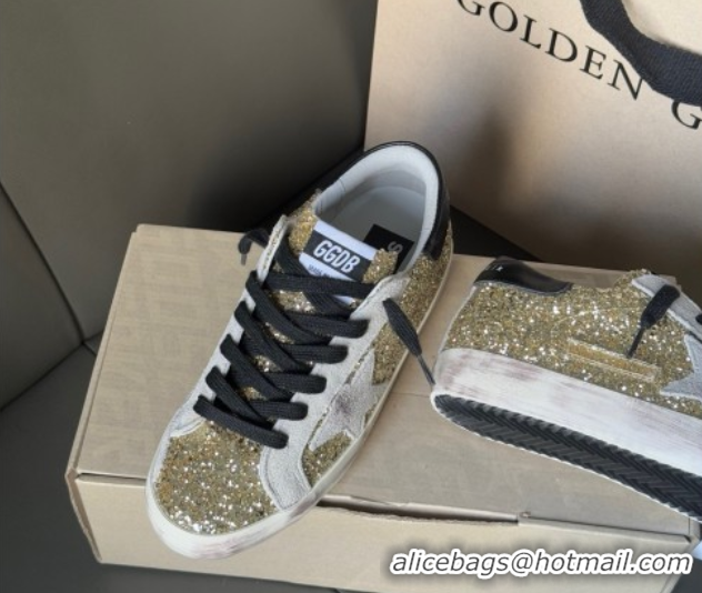 Unique Discount Golden Goose Women’s Super-Star in yellow gold glitters 0711010