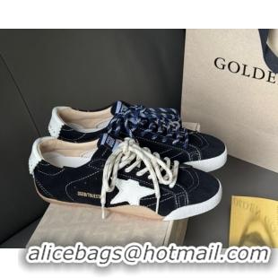 Luxury Golden Goose Women's True-Star in black suede with white star and heel tab 0711014