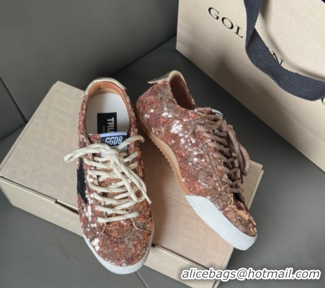 Feminine Golden Goose Women's True-Star in metallic pink sequins 0711015