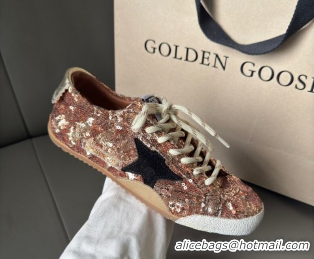 Feminine Golden Goose Women's True-Star in metallic pink sequins 0711015