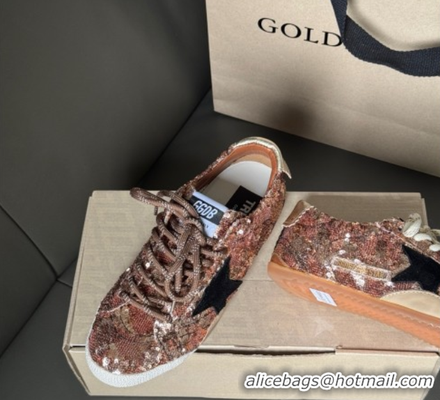Feminine Golden Goose Women's True-Star in metallic pink sequins 0711015