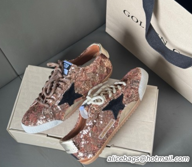Feminine Golden Goose Women's True-Star in metallic pink sequins 0711015