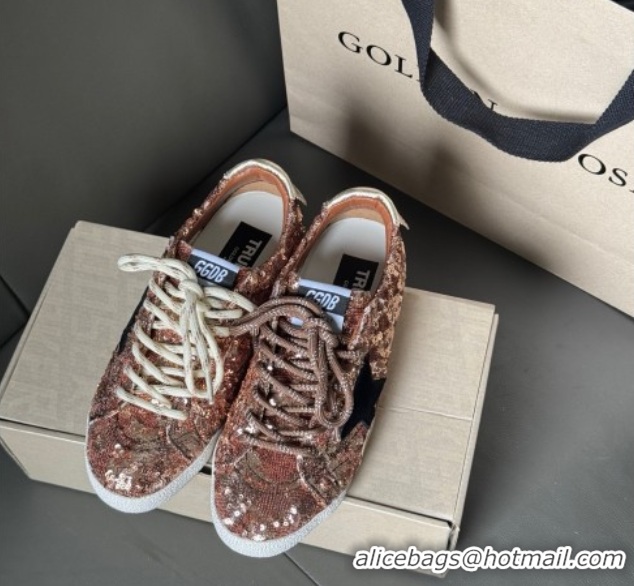 Feminine Golden Goose Women's True-Star in metallic pink sequins 0711015