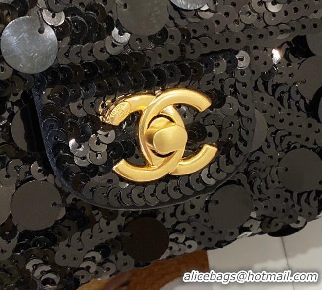 Grade Quality Chanel Sequins Mini Classic Flap Bag A69900 Black 2025