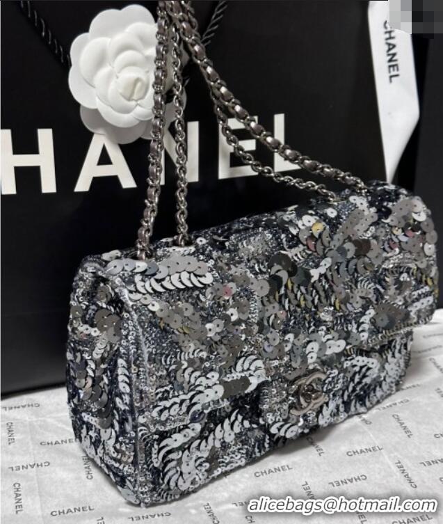 Good Product Chanel Sequins Mini Classic Flap Bag A69900 Aged Silver 2025