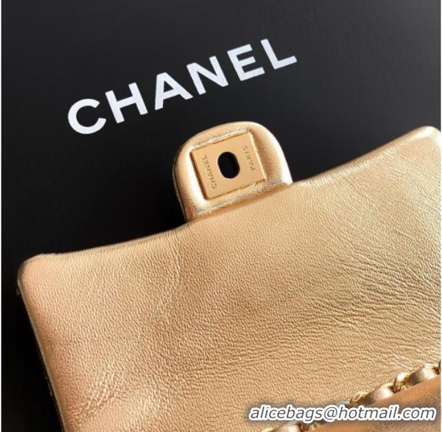Top Grade Chanel Lambskin Classic Mini Bag with hook and Heart Charm AP4760 Gold 2025