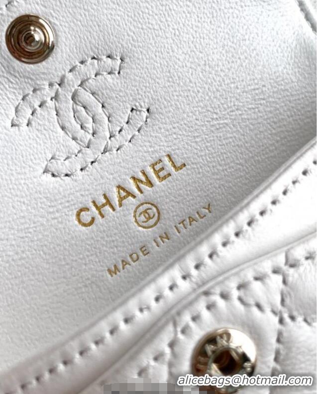 Best Price Chanel Lambskin Classic Mini Bag with hook and Heart Charm AP4760 White 2025
