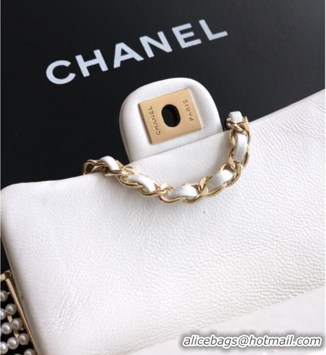 Best Price Chanel Lambskin Classic Mini Bag with hook and Heart Charm AP4760 White 2025