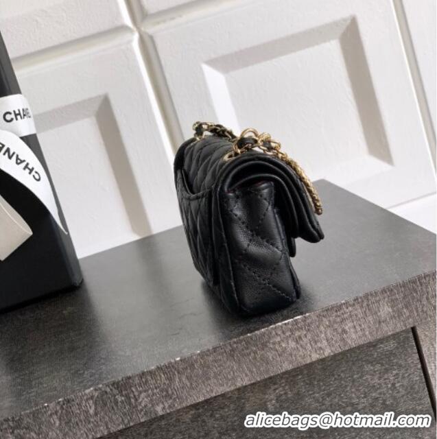 Reasonable Price Chanel Lambskin Classic Mini Bag with hook and Heart Charm AP4760 Black 2025
