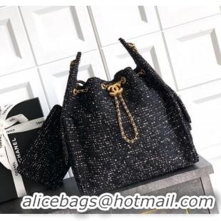 Affordable Price Chanel 25 Tweed Medium Handbag AS5311 Black 2025
