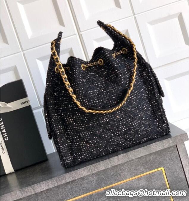 Affordable Price Chanel 25 Tweed Medium Handbag AS5311 Black 2025