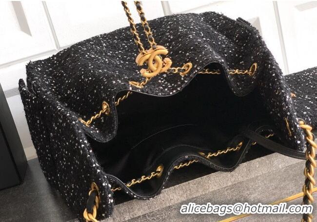 Affordable Price Chanel 25 Tweed Medium Handbag AS5311 Black 2025