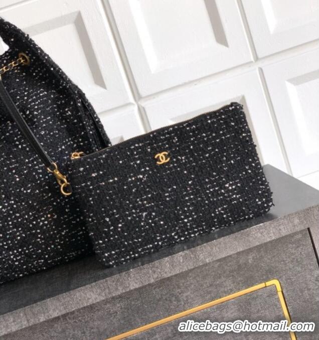 Affordable Price Chanel 25 Tweed Medium Handbag AS5311 Black 2025