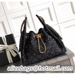 Well Crafted Chanel 25 Tweed Small Handbag AS5293 Black 2025