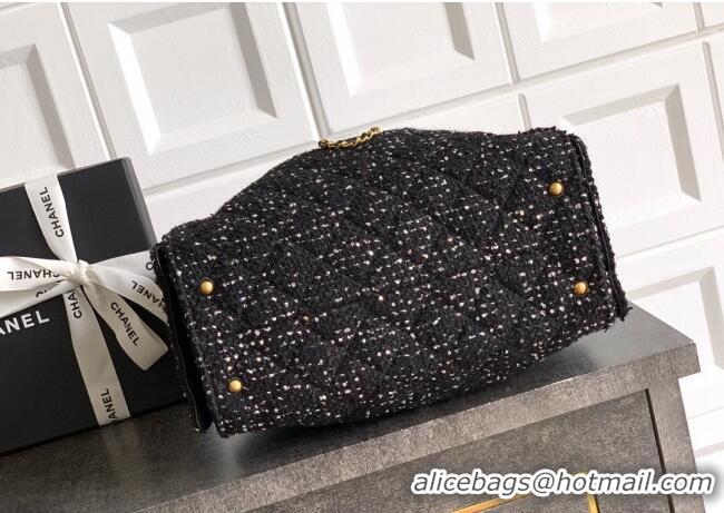 Well Crafted Chanel 25 Tweed Small Handbag AS5293 Black 2025
