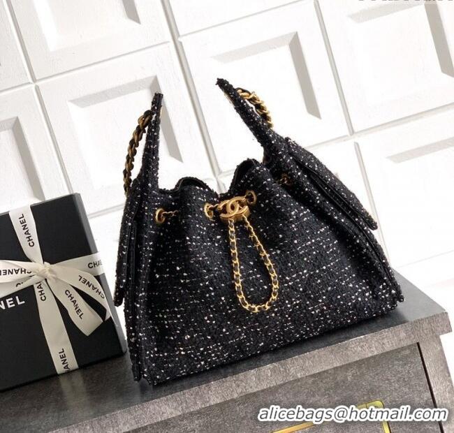 Well Crafted Chanel 25 Tweed Small Handbag AS5293 Black 2025