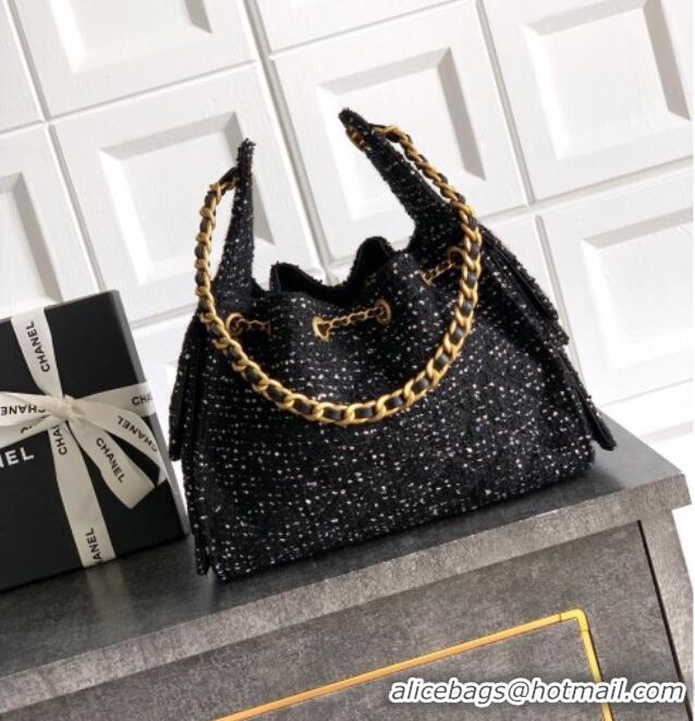 Well Crafted Chanel 25 Tweed Small Handbag AS5293 Black 2025