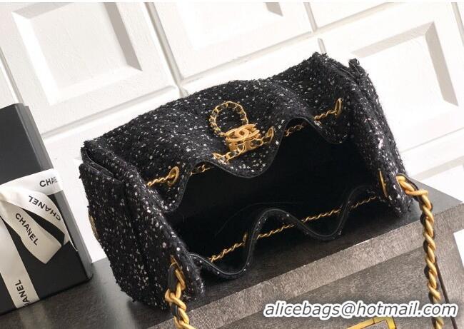 Well Crafted Chanel 25 Tweed Small Handbag AS5293 Black 2025