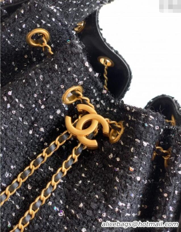 Well Crafted Chanel 25 Tweed Small Handbag AS5293 Black 2025
