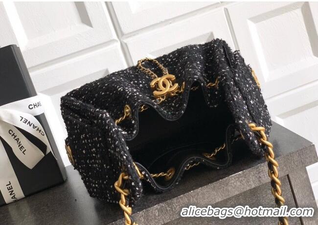 Affordable Price Chanel 25 Mini Hobo Handbag in Tweed AS5631 Black 2025