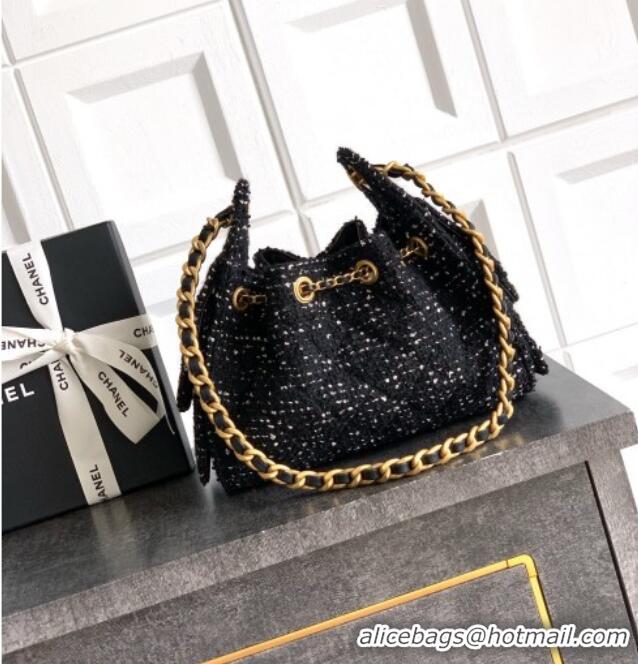 Affordable Price Chanel 25 Mini Hobo Handbag in Tweed AS5631 Black 2025