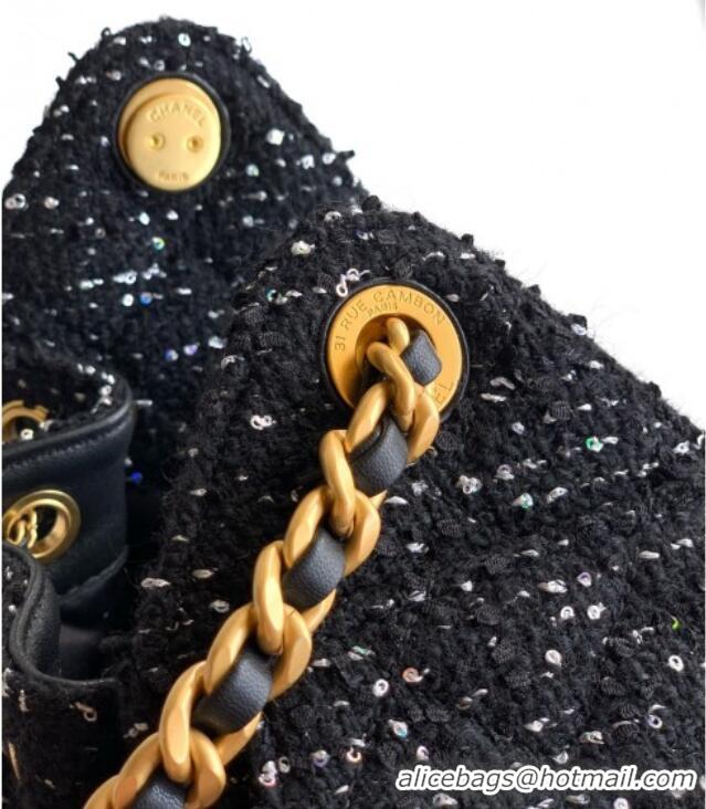 Affordable Price Chanel 25 Mini Hobo Handbag in Tweed AS5631 Black 2025