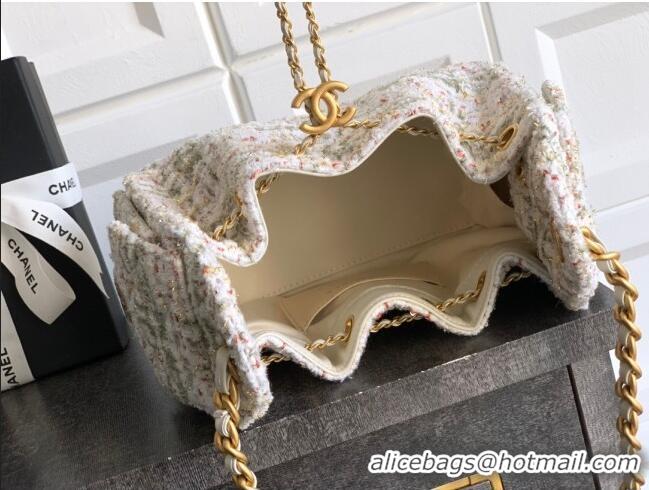 Famous Brand Chanel 25 Mini Hobo Handbag in Tweed AS5631 Pink 2025