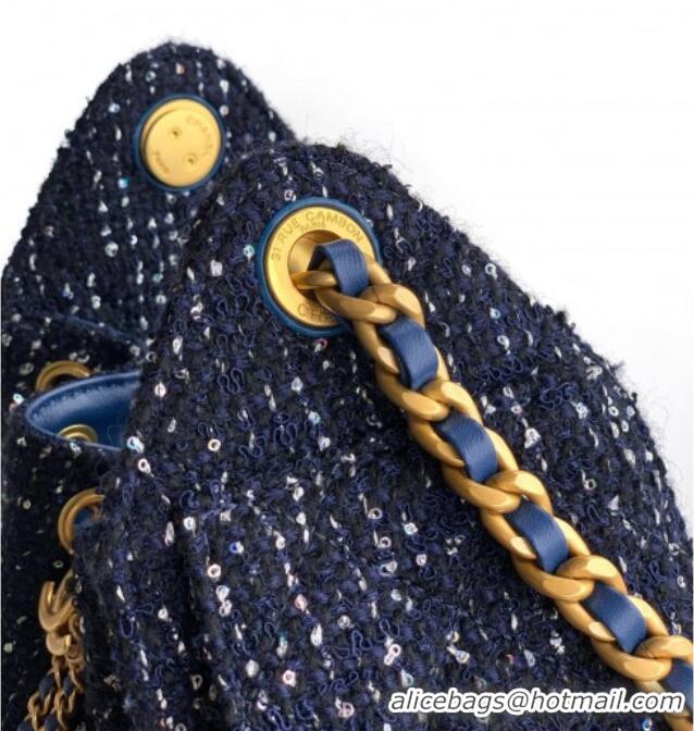 Good Quality Chanel 25 Mini Hobo Handbag in Tweed AS5631 Blue 2025