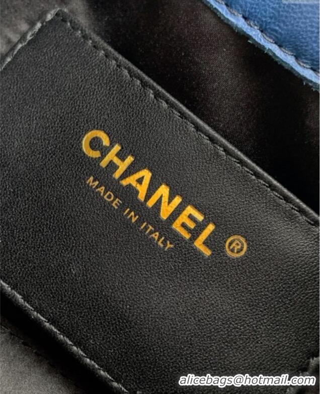 Good Quality Chanel 25 Mini Hobo Handbag in Tweed AS5631 Blue 2025