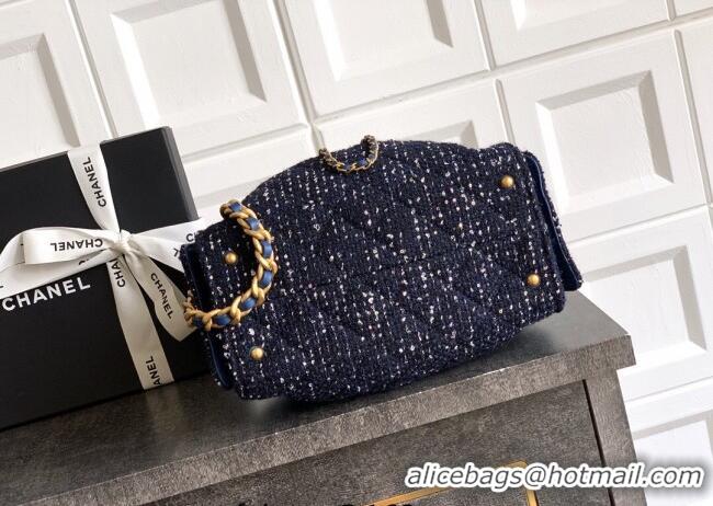 Good Quality Chanel 25 Mini Hobo Handbag in Tweed AS5631 Blue 2025