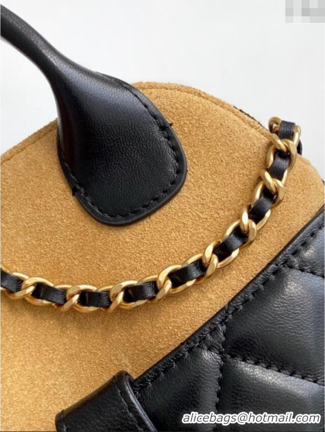 Top Design Chanel Suede & Lambskin Clutch with Chain AP4742 Black/Brown 2025