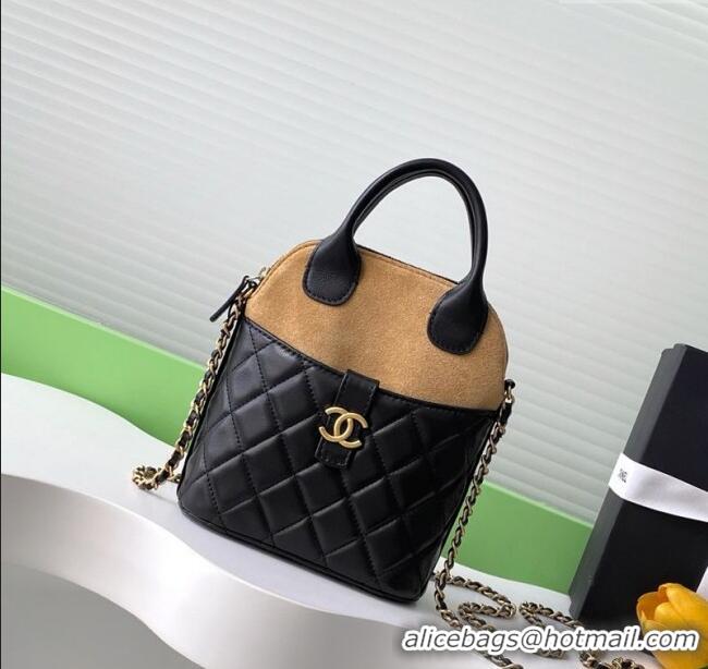 Top Design Chanel Suede & Lambskin Clutch with Chain AP4742 Black/Brown 2025