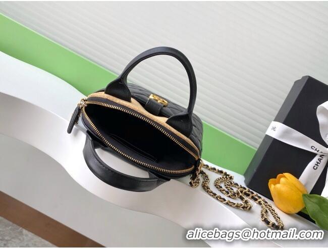 Top Design Chanel Suede & Lambskin Clutch with Chain AP4742 Black/Brown 2025