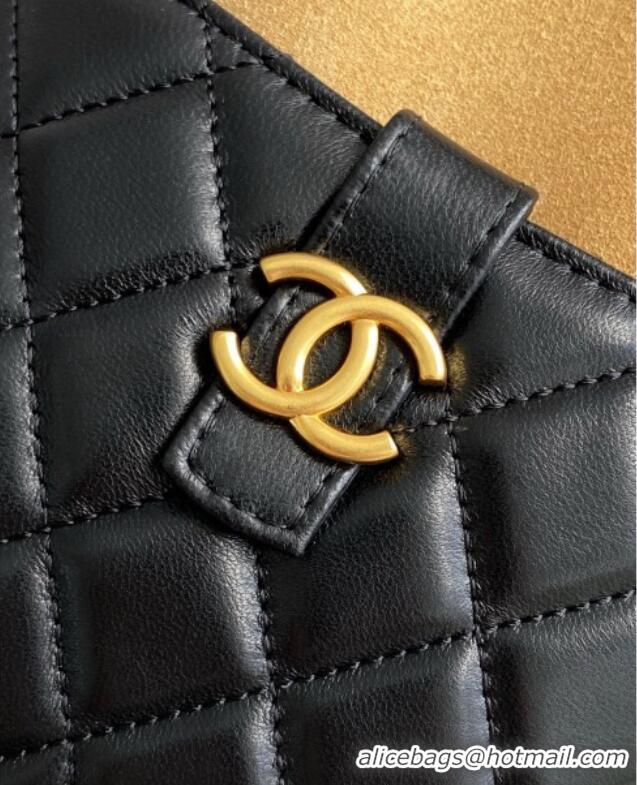 Top Design Chanel Suede & Lambskin Clutch with Chain AP4742 Black/Brown 2025