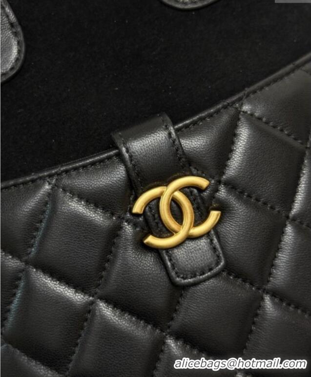 Best Product Chanel Suede & Lambskin Clutch with Chain AP4742 Black 2025