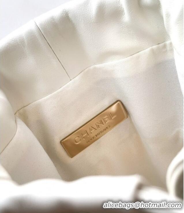 Best Price Chanel Lambskin Mini Bucket Bag AS5486 White 2025