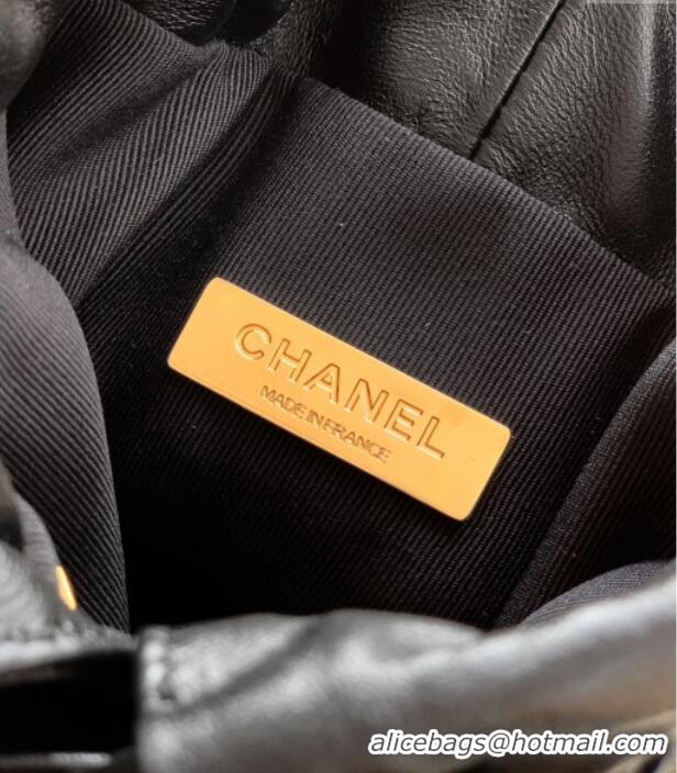 Top Quality Chanel Lambskin Mini Bucket Bag AS5486 Black 2025