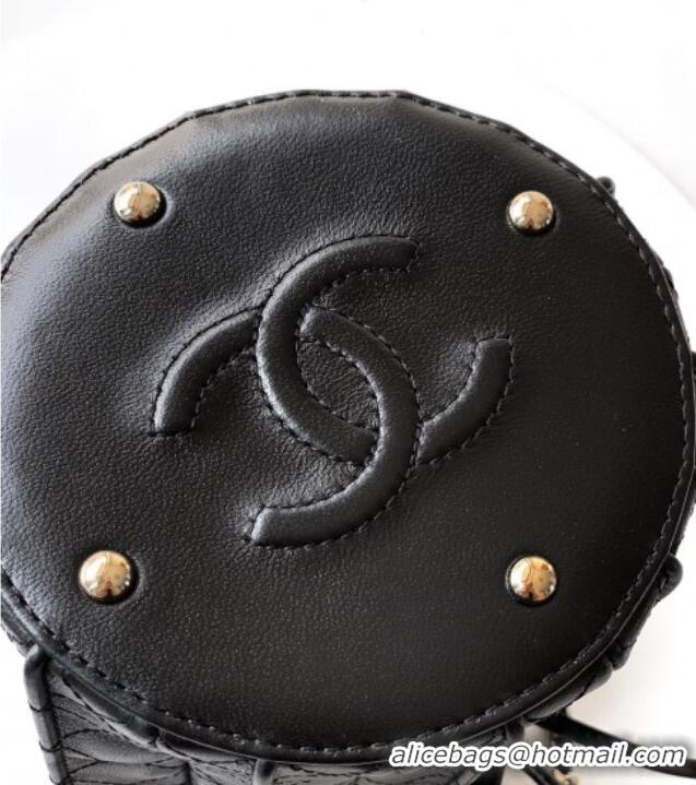 Top Quality Chanel Lambskin Mini Bucket Bag AS5486 Black 2025