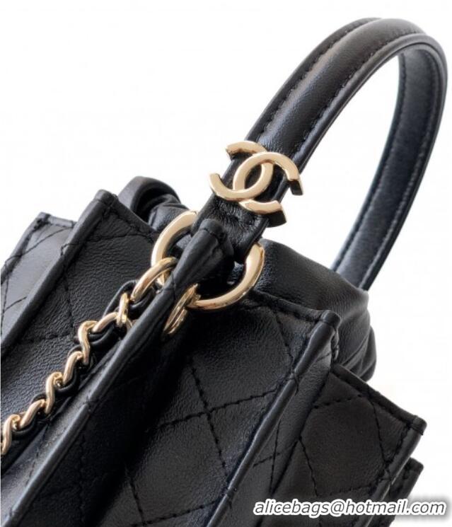 Top Quality Chanel Lambskin Mini Bucket Bag AS5486 Black 2025