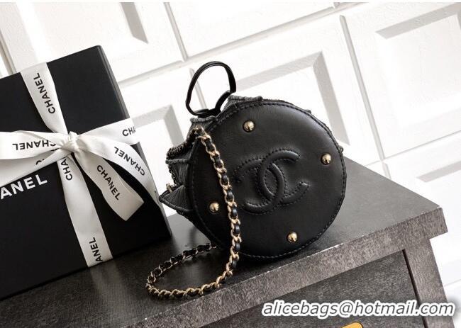 Top Quality Chanel Lambskin Mini Bucket Bag AS5486 Black 2025
