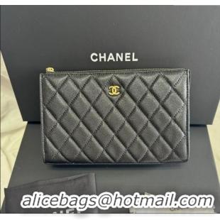 Promotional Chanel Grained Calfskin Pouch AP4471 Black 2025