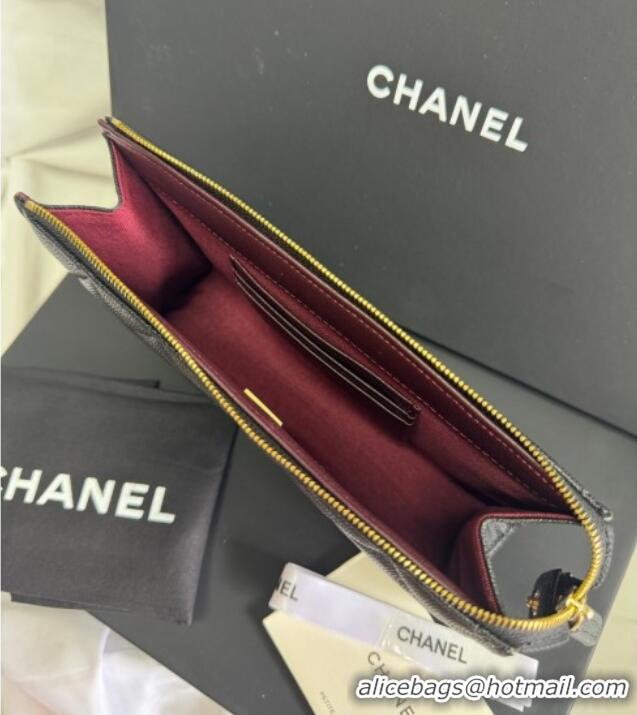 Promotional Chanel Grained Calfskin Pouch AP4471 Black 2025